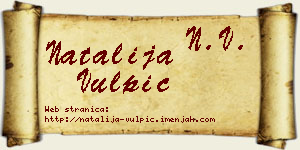 Natalija Vulpić vizit kartica